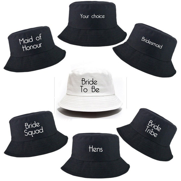 Copy of Custom Printed Bride Bachelorette Squad, Tribe, Bride To Be, Mother of the Bride Bucket Hats - SPECIAL DEAL