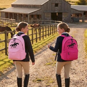 Personalised Glitter/Sparkle Born to Ride printed Rucksack/Backpack School Bag image 1