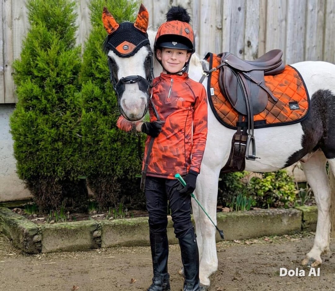Kids Riding Set- PRICE DROP - Children's Orange Tie Dye Design Horse ...