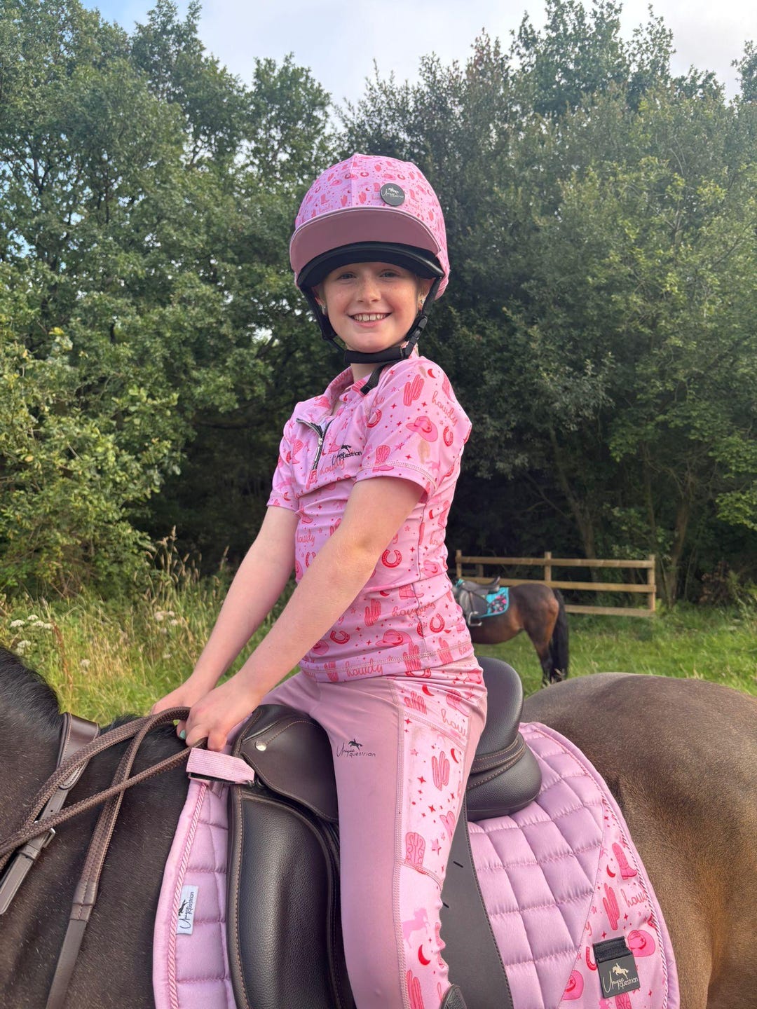 Children's Dusty Pink Howdy Design Horse Riding Set | Equestrian Outfit ...