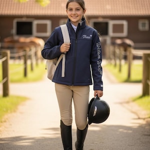 Childrens Soft Shell Jacket Personalised and pony print included