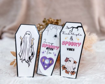 May bookmarks , coffin style, coffee, spooky, romance, bookish