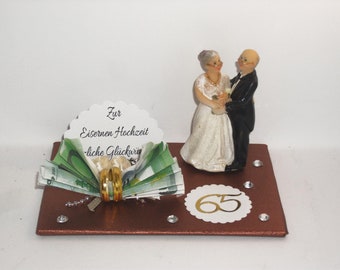 Geldgeschenk Eiserne Hochzeit, 65, Ehejubiläum, Eisenhochzeit, lange Ehe, Geldverpackung, Jahrestag, Hochzeitstag