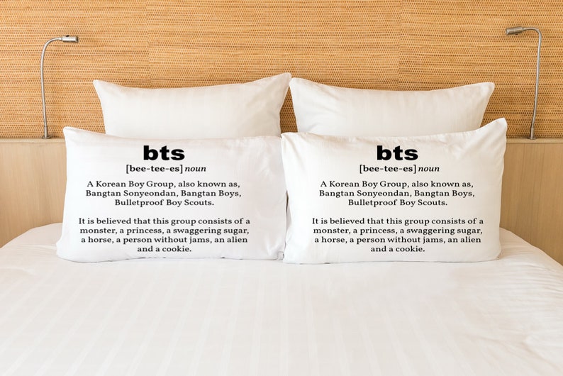 BTS Pillow Case \u2013Bangtan Boys Merchandise\u2013Bulletproof Boy Scouts Namjoon Taehyung Hoseok Yoongi Seokjin Jungkook Jimin Pillow Not Included