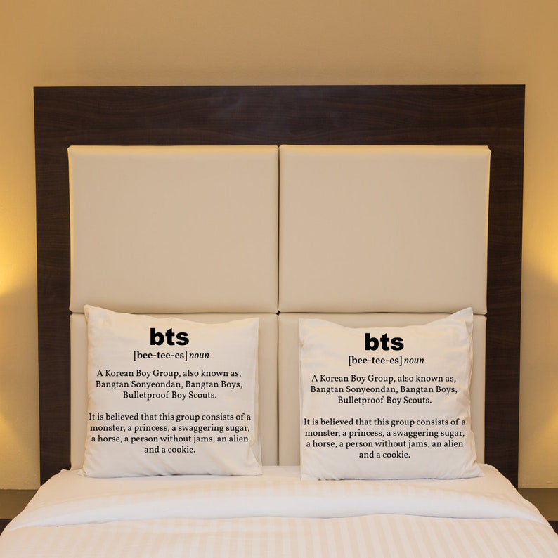 BTS Pillow Case \u2013Bangtan Boys Merchandise\u2013Bulletproof Boy Scouts Namjoon Taehyung Hoseok Yoongi Seokjin Jungkook Jimin Pillow Not Included