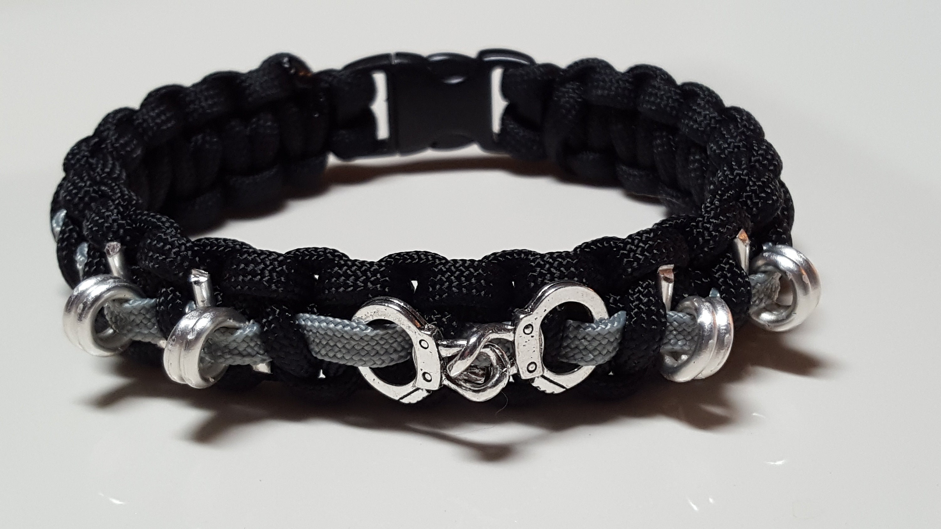 Thin Silver Line Correctional Officer Paracord Bracelet Etsy