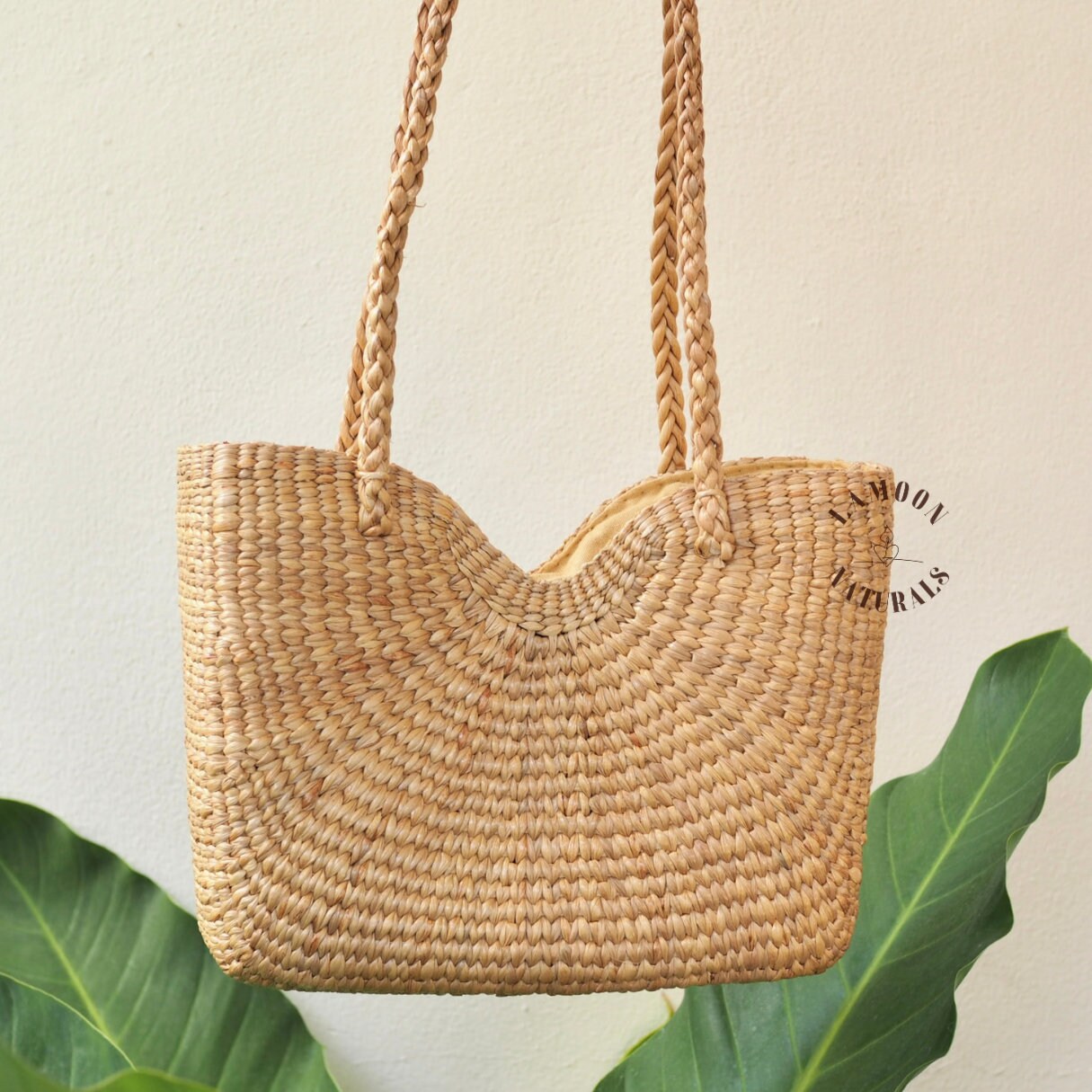 Hand-woven Bamboo Straw Bag For Women