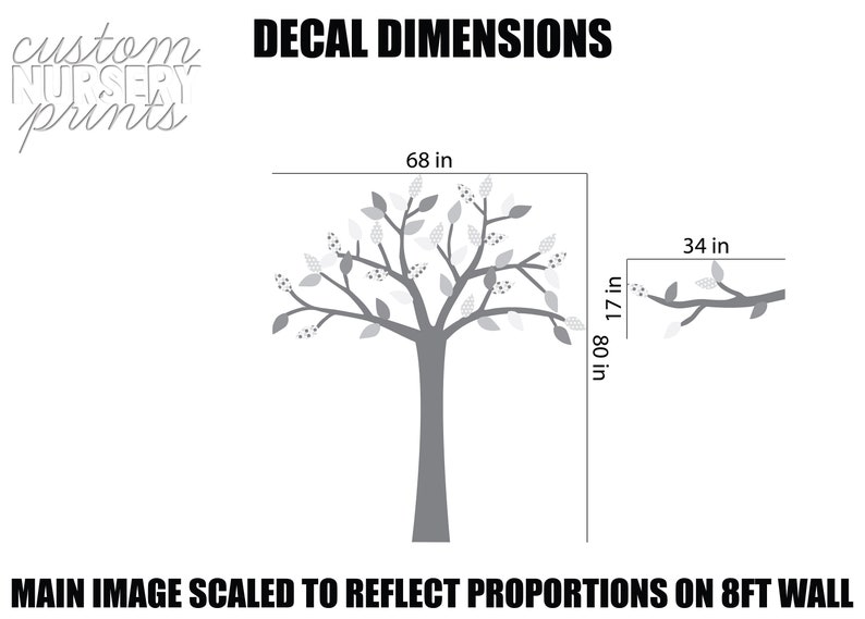 Fabric Stickers Boy Colorful Decal C015 D27 Kids Wall Decor Grey Orange Decal Fabric Wall Decal Nursery Decal Family Tree Decal