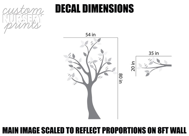 Blue White Decal Baby Boy Nursery C011 D25 Tree Branch Sticker Fabric Nursery Decal Blue Brown Nursery Removable Decal
