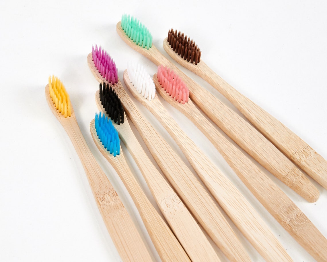Colour Bamboo Toothbrush. Wooden Toothbrushes Eco Friendly
