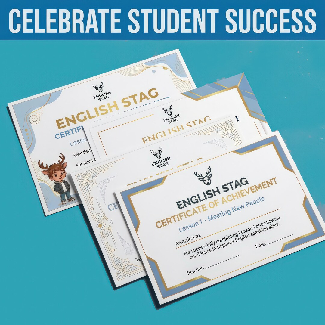 ESL Certificates Printable | Beginner English Reward Certificates | A1