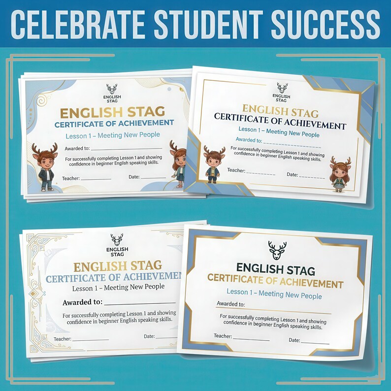 ESL Certificates Printable | Beginner English Reward Certificates | A1