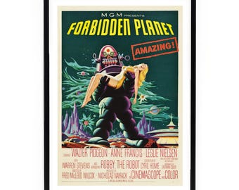 MGM映画「禁断の惑星」 / 1956 / オリジナルポスター / レア/ 美品 1956年の映画『禁断の惑星』ポスター：SFの古典 - Etsy 日本
