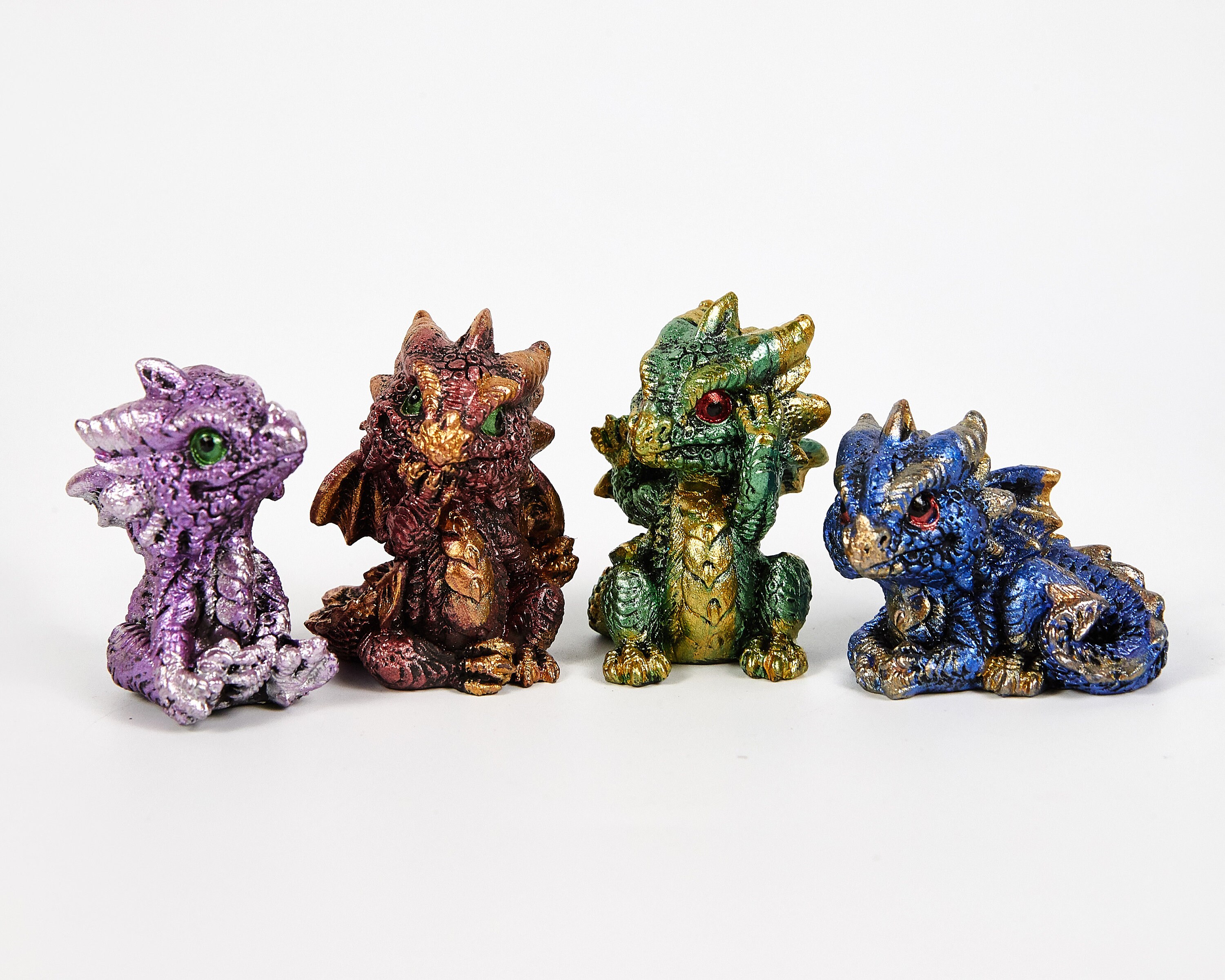 Baby Dragon Little Figurines Cute Fantasy Animals Ornament Etsy