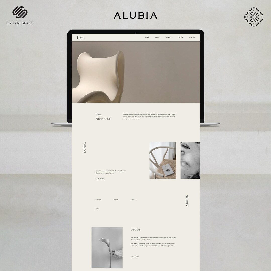 Squarespace 7.1 Website Template | TRES: Minimalist Luxury Design - Etsy