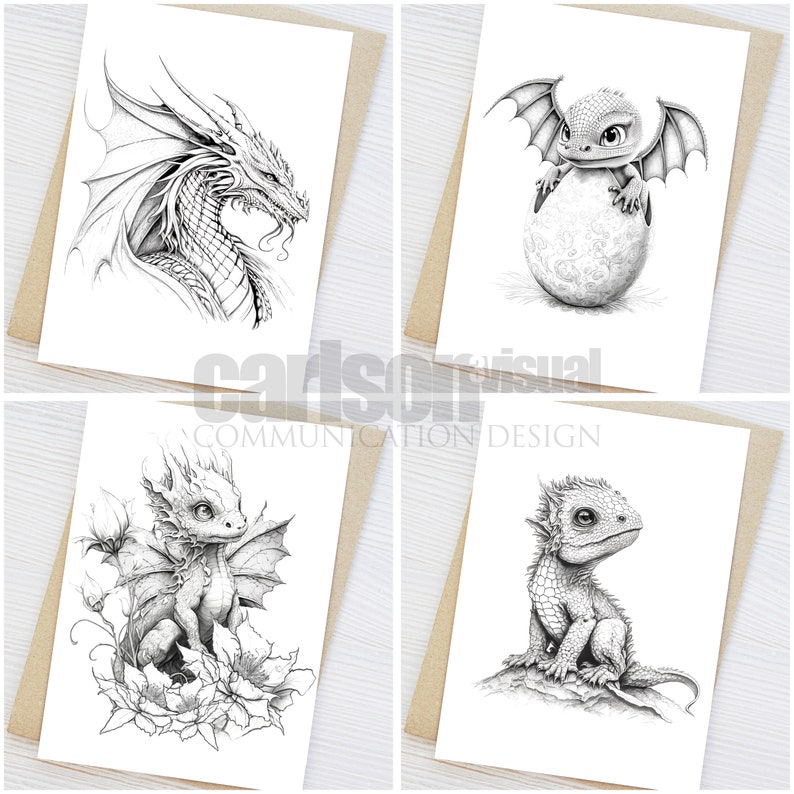 20 Dragon Coloring Pages Adults & Kids Coloring Pages, Instant Download