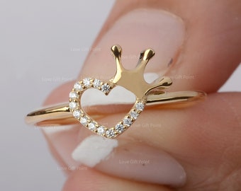Heart Crown Ring - Etsy Singapore