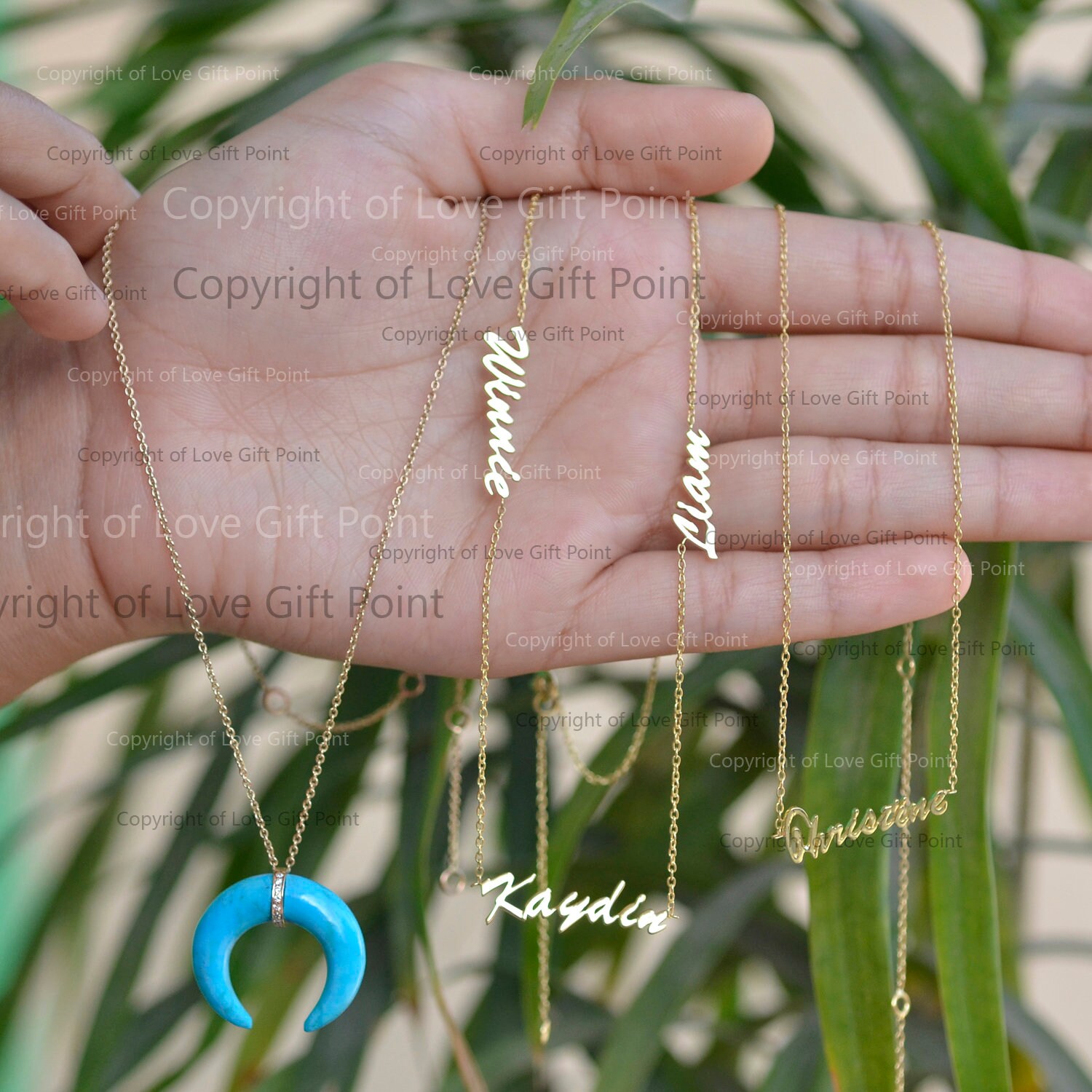 14k-gold-personalized-triple-name-necklace-simple-plain-gold-etsy