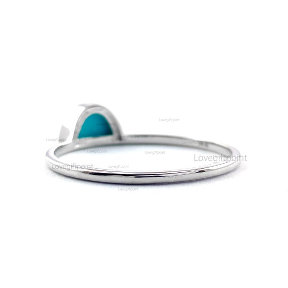 指輪・リング Arizona White Turquoise Ring Hand Made Arizona Turquoise Ring, 14K White Gold Bezel, Handmade Dainty Ring