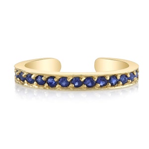 Echte blaue Saphir Ohr Manschette solide 14K Gelbgold Knorpel kleine Helix Hoop Ohr Manschette Ohrring Minimalist feinen Schmuck spezielles Geschenk für sie