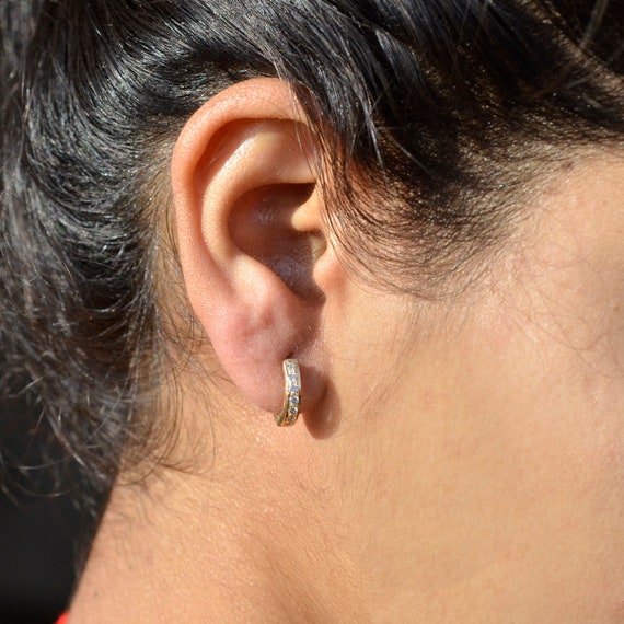 The Vivaciously Designed Huggie Earrings  BlueStonecom