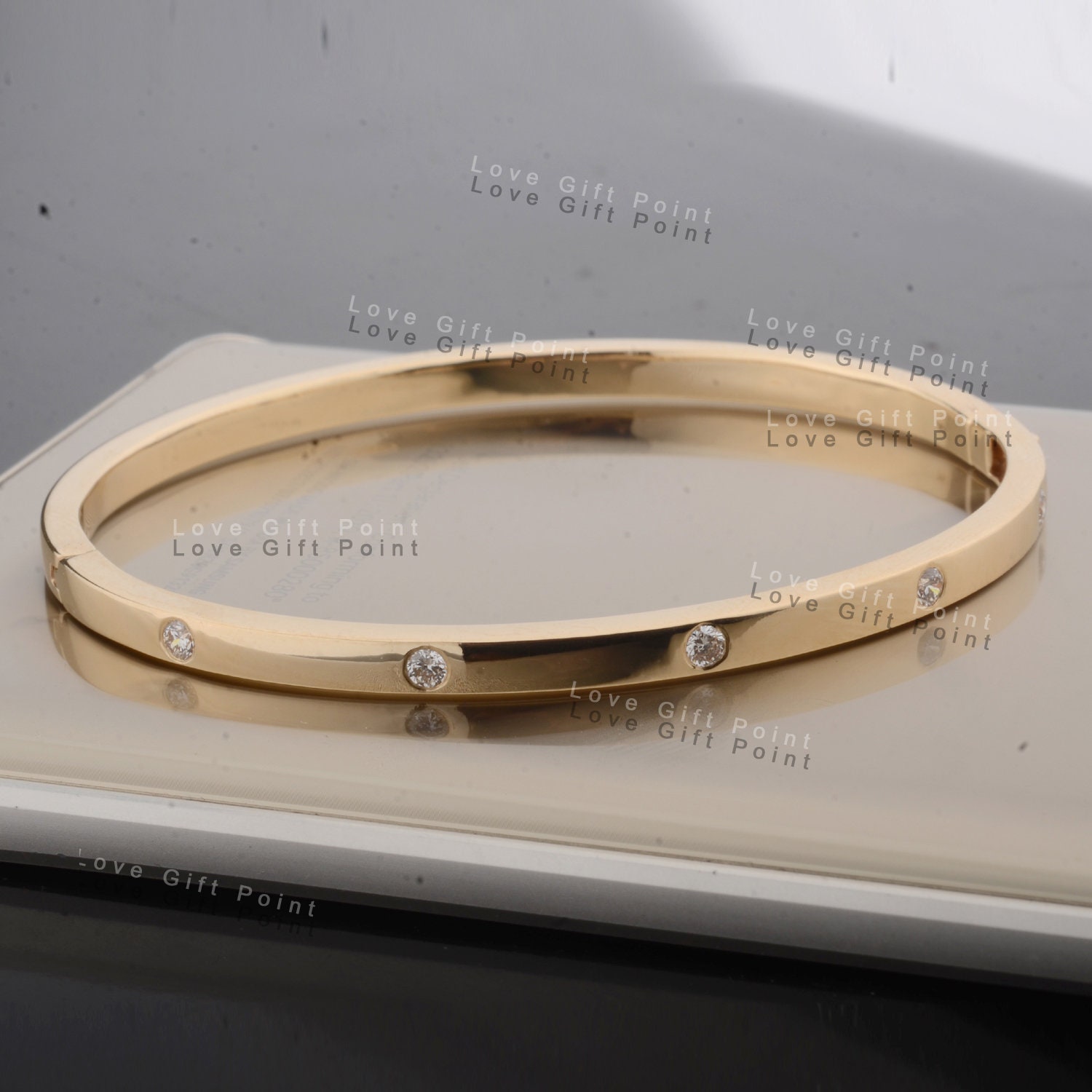 Solid 14K Yellow Gold Genuine 0.35 Ct SI Clarity GH Color