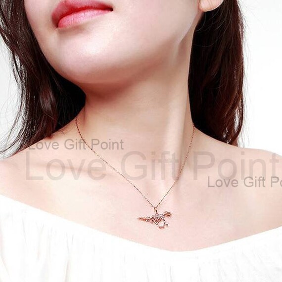 Dinosaur Charm: 0.71 Ct Baguette Diamond 14K Yellow Gold Pendant