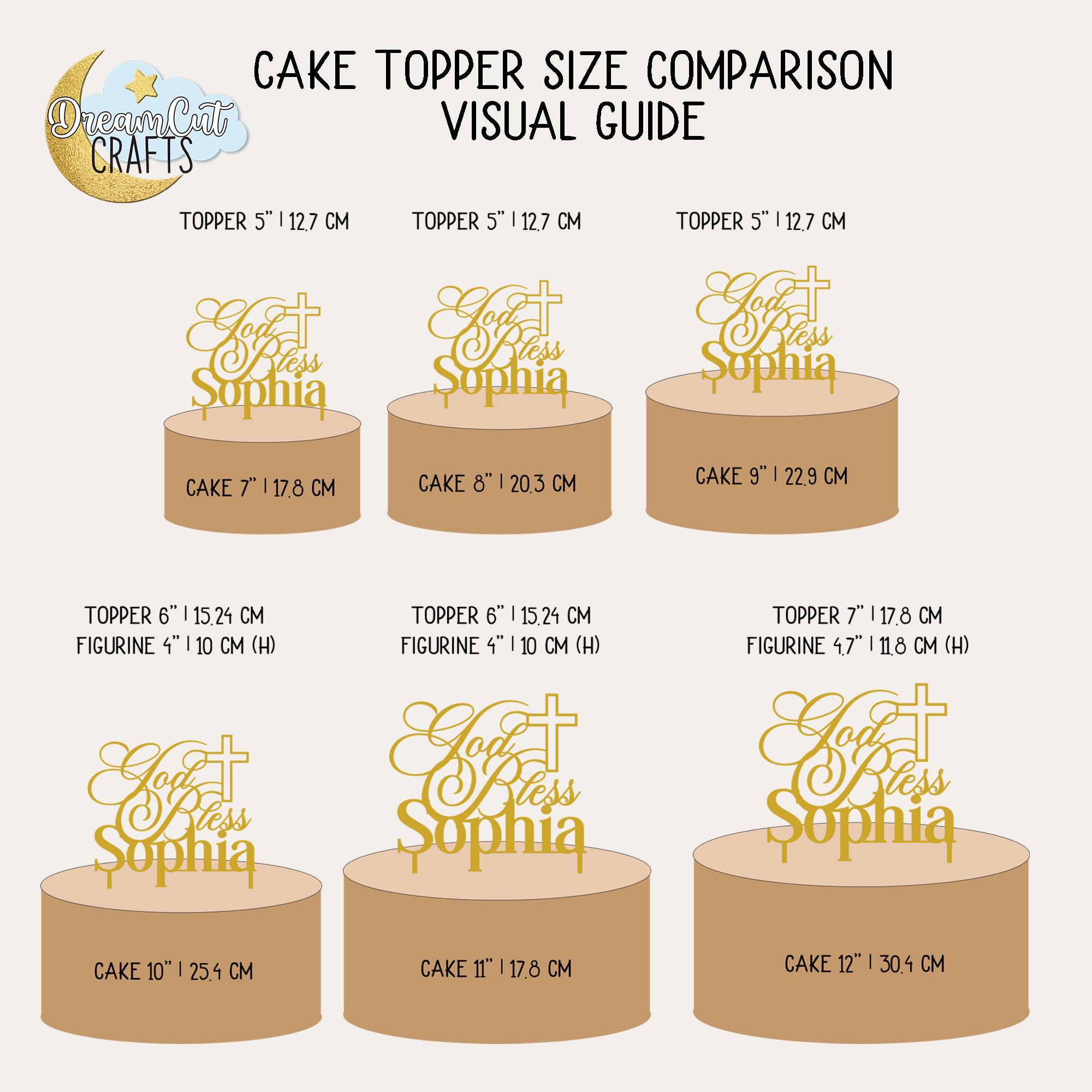 Personalized Name Cake Charm & Cross Custom Christening Cake Topper Baptism Decor Laser Cut Name Cake Plaque Gold Mirror Acrylic Name - View #3