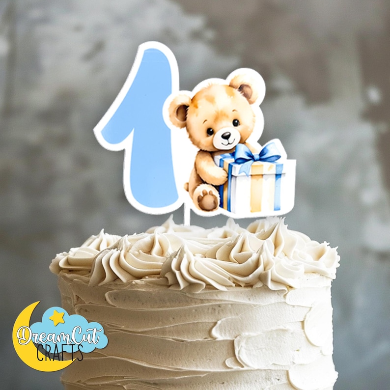 Personalized Teddy Bear Cake Topper Cake Charms Birthday Cake Cupcake ...