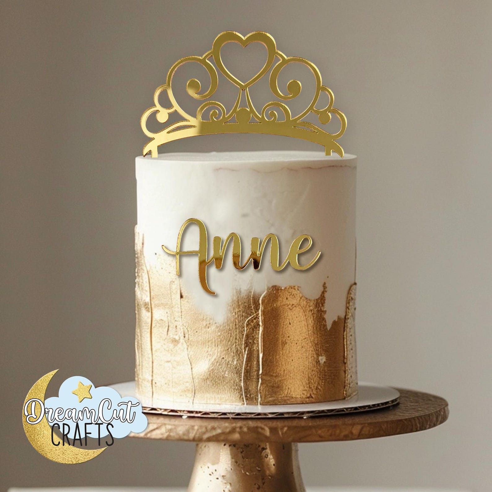 Custom Cake Topper Tiara | Princess Crown Cake Topper | Custom Name ...