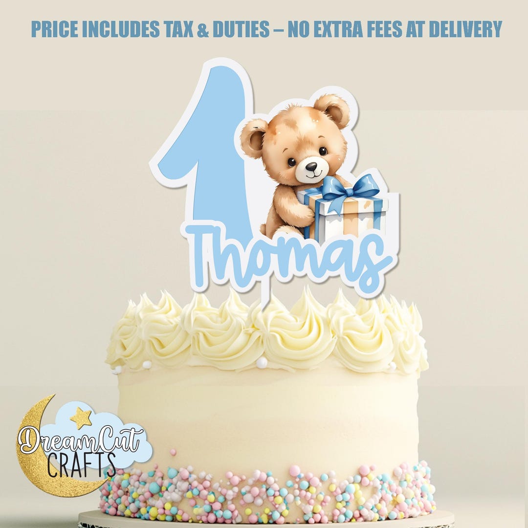 Custom Baby Cake Topper | Teddy Bear Cake Topper | Personalized Baby ...