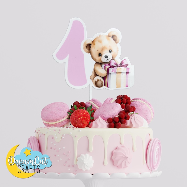 Personalized Teddy Bear Cake Topper Cake Charms Birthday Cake Cupcake ...