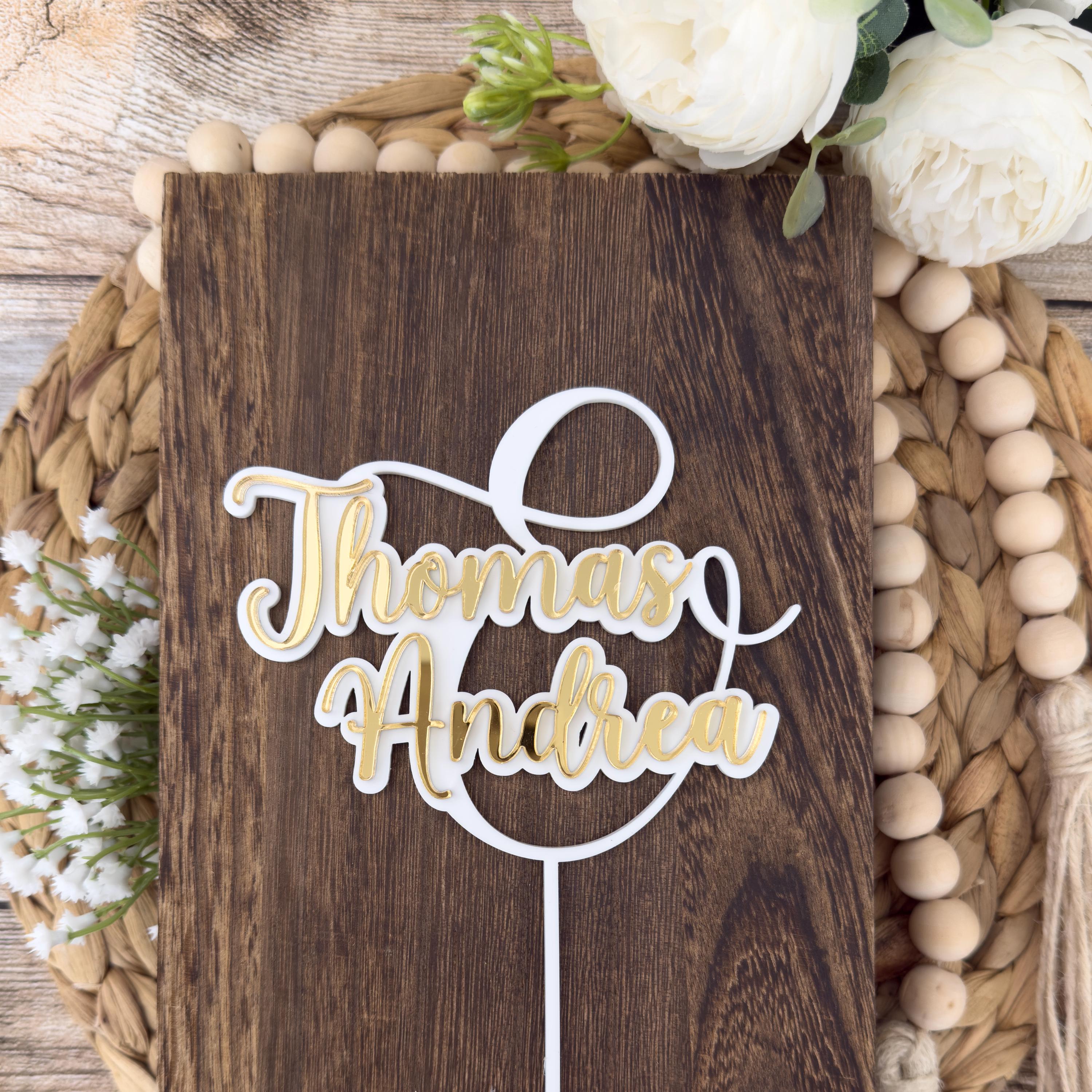 Initials Monogram cake topper | Custom initials Wedding Cake Topper | Personalized layered monogram cake topper| Custom letters cake topper