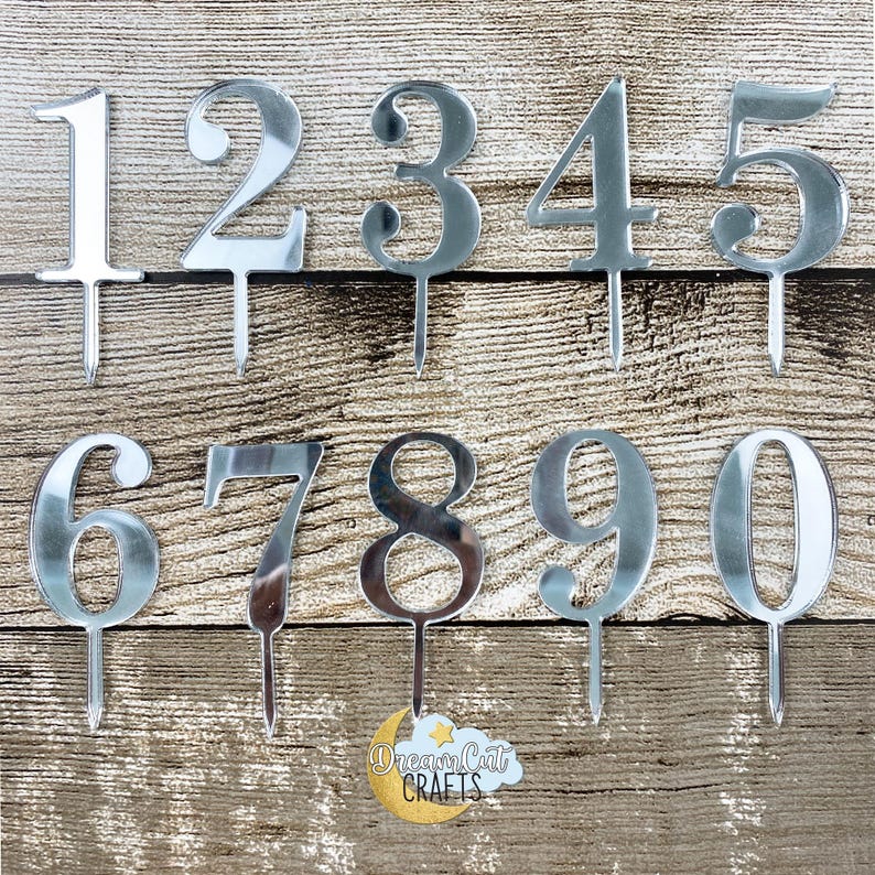 Small Acrylic Cake Topper Numbers | Custom Birthday Cake Numbers | Mini ...