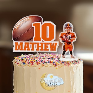 Custom Cake Topper Football | Custom Photo Cake Topper | Acrylic Cake Topper | Birthday Cake Topper | Football player keepsake