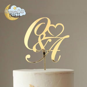Initials Monogram cake topper | Custom initials Wedding Cake Topper | Personalized monogram elegant cake topper| Custom letters cake topper