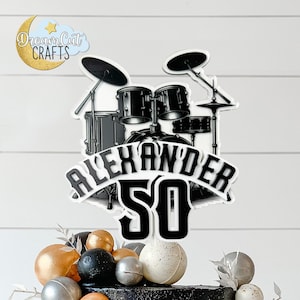 Custom Cake Topper Drums cake Topper Birthday Cake topper Party Event Decor Music Rock layered cake topper