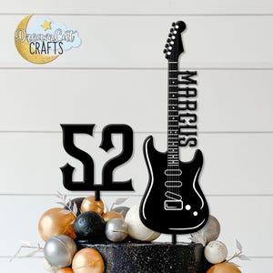Benutzerdefinierte Cake Topper Musik E-Gitarre Kuchen Topper Geburtstag Cake Topper Party Event Dekor Musik Kuchen Topper