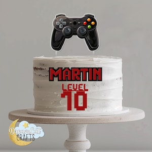 Gamer Cake topper set | Custom Cake charms | Custom name cake charm | Custom age cake charm | Gamer cake decor | Party event decor