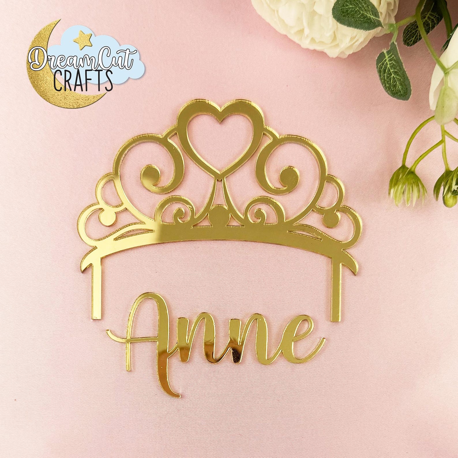 Custom Cake Topper Tiara | Princess Crown Cake Topper | Custom Name ...