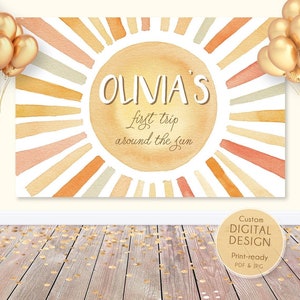 Nuestro pequeño telón de fondo del sol, signo de cumpleaños editable, sol, eres mi sol boho fiesta de cumpleaños decoración niña niño 1er cumpleaños, imprimible