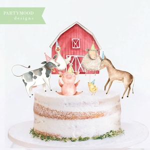 Centres de table animaux de la ferme, décoration de gâteau, centre de table, ferme de basse-cour, décoration de table fêtards, fête d'anniversaire de la ferme garçon fille à imprimer