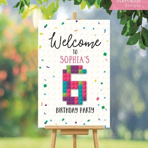 Building Blocks Welcome Sign, Reception, Blocks Birthday Party, Builders, Building Bricks, Build It, Girl Birthday Party, Welcome, PRINTABLE