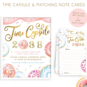 Cápsula do tempo de rosquinha, festa de aniversário de rosquinha, placas de rosquinha doce, placa de aniversário, rosquinha crescer, decoração de primeiro aniversário de rosquinha, primeiro aniversário de menina
