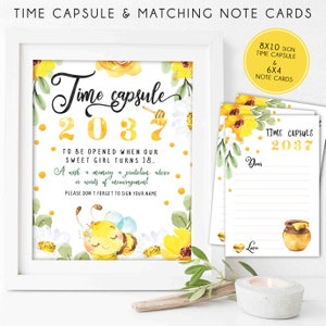 Bee Time Capsule, Bee Birthday Game, Little Honey Birthday Party, Bee-Day, Bee Day for Girls and Boys, Girl First Birthday | Printable | 013
