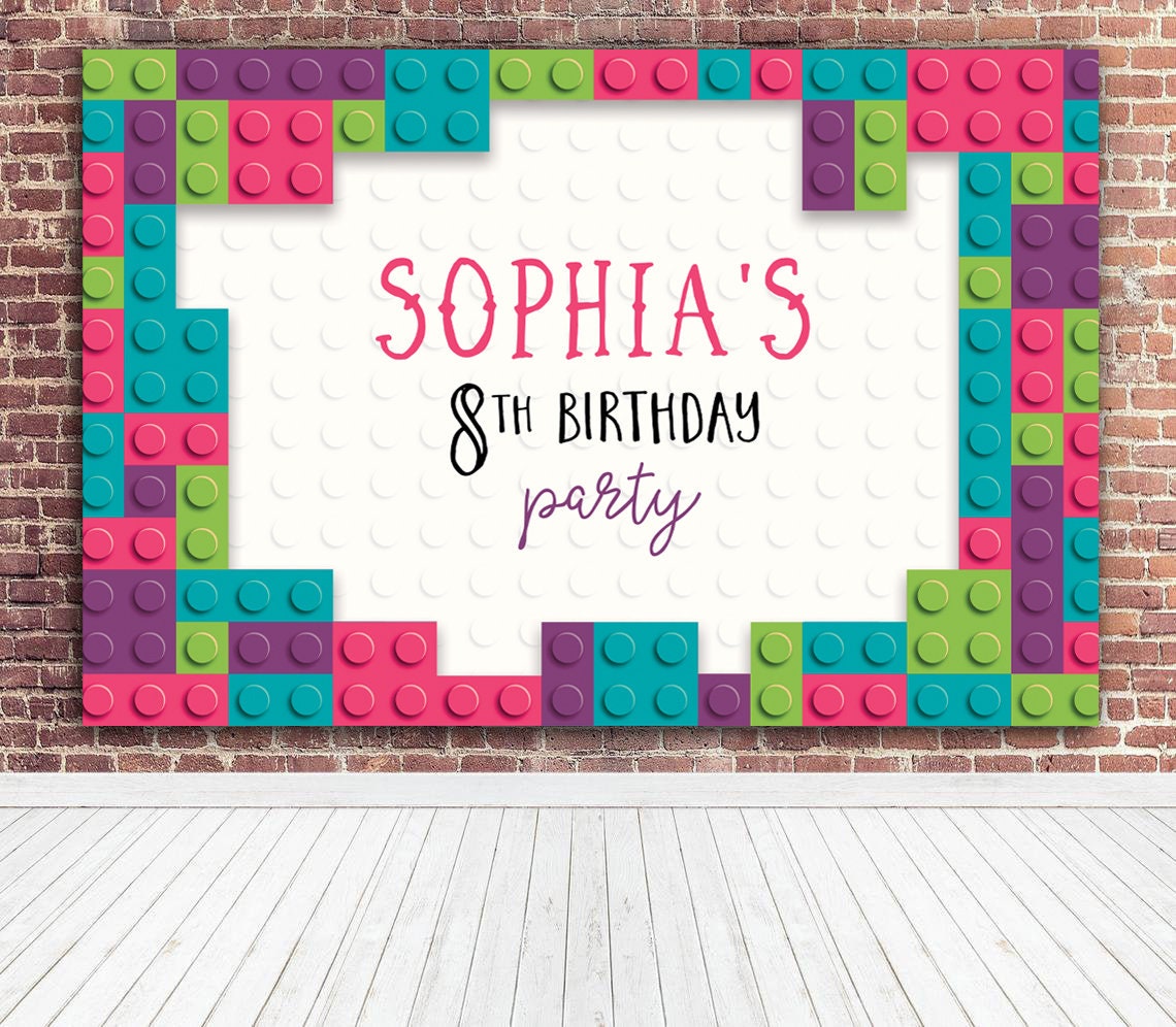 Building Blocks Backdrop Reception Blocks Birthday Party Etsy