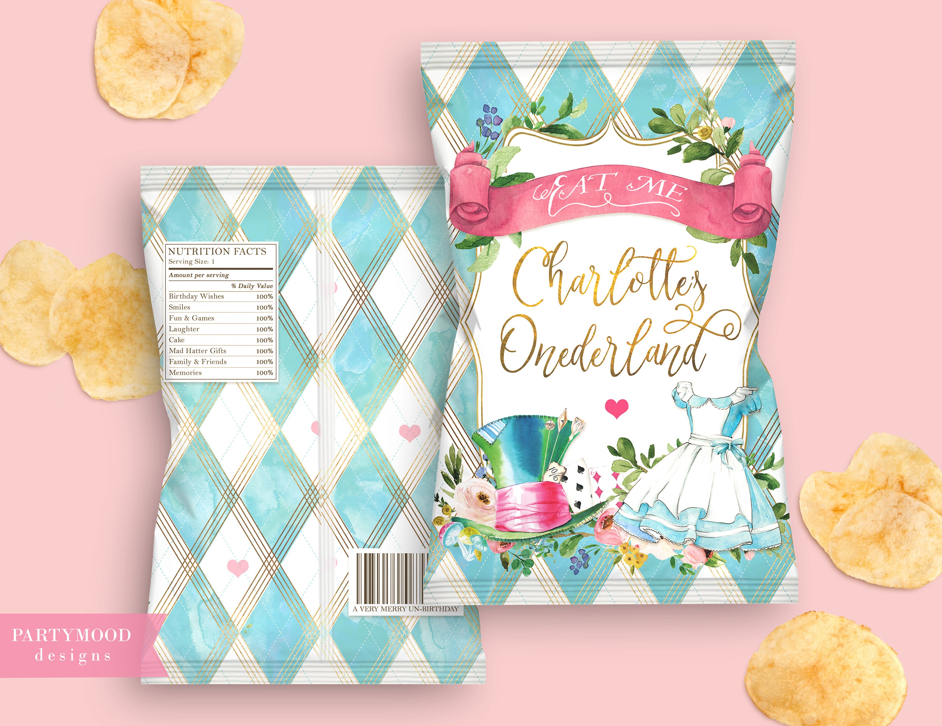 Alice in Wonderland Chip Bag Party Decorations Chips Bag Etsy Australia