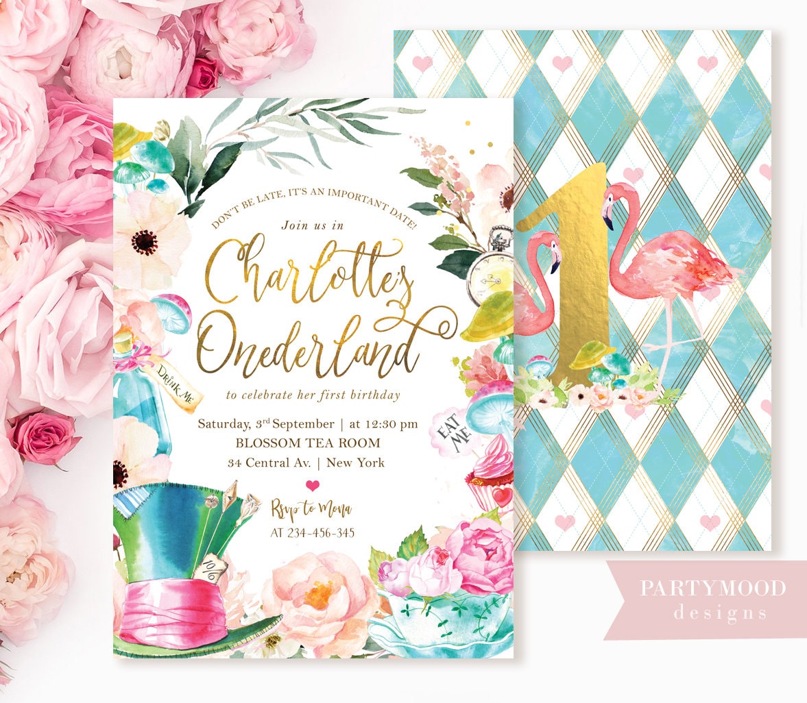 Alice in ONEderland Birthday Party - First Birthday Party • COVET