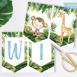 Wild One Banner, Safari Banner, Boy 1st Birthday, Jungle Theme, Wild ...