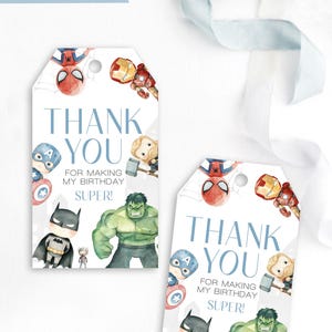 Banner de feliz cumpleaños de superhéroes, Banner HBD, Letrero de los Vengadores, Tema de superhéroe, Decoración de pared, Fiesta de los Vengadores para niño, Descarga instantánea imprimible imagen 7